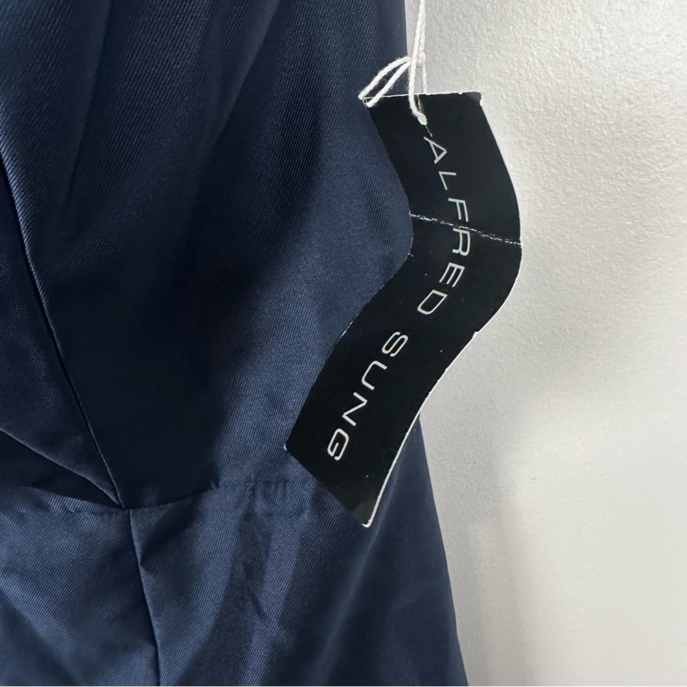 Alfred Sung D760 OFF-THE-SHOULDER TRUMPET GOWN MIDNIGHT NAVY - Picture 7 of 9